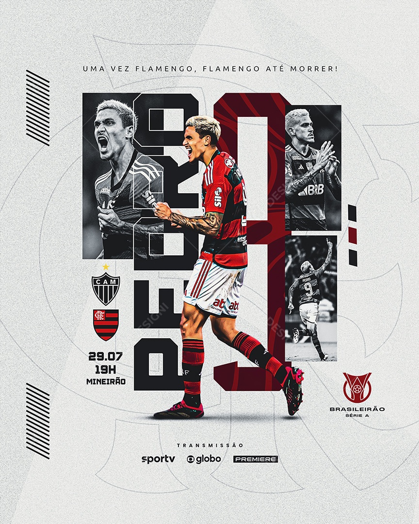 Futebol Brasileirão Flamengo X Atlético Mineiro Social Media PSD Editável