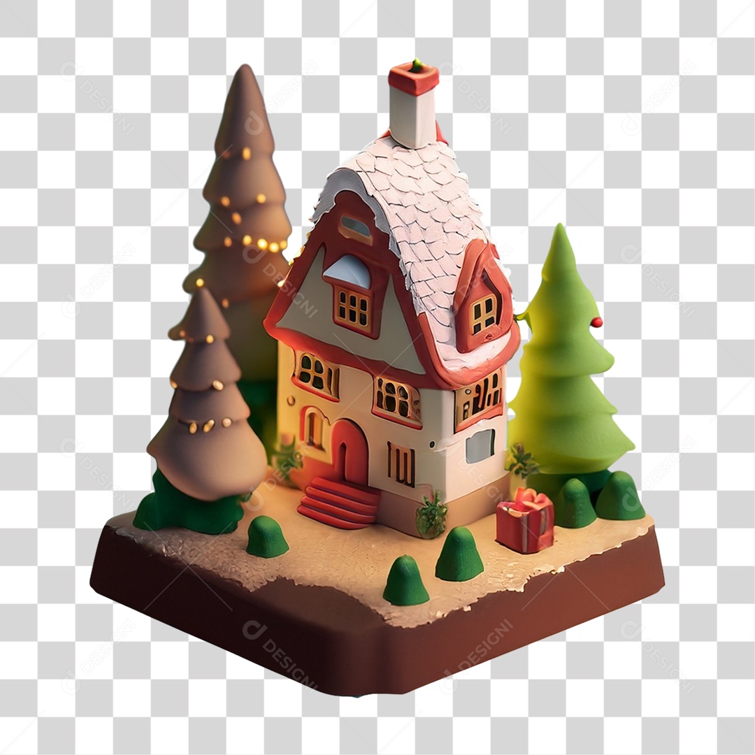 Casa com Enfeites PNG Transparente