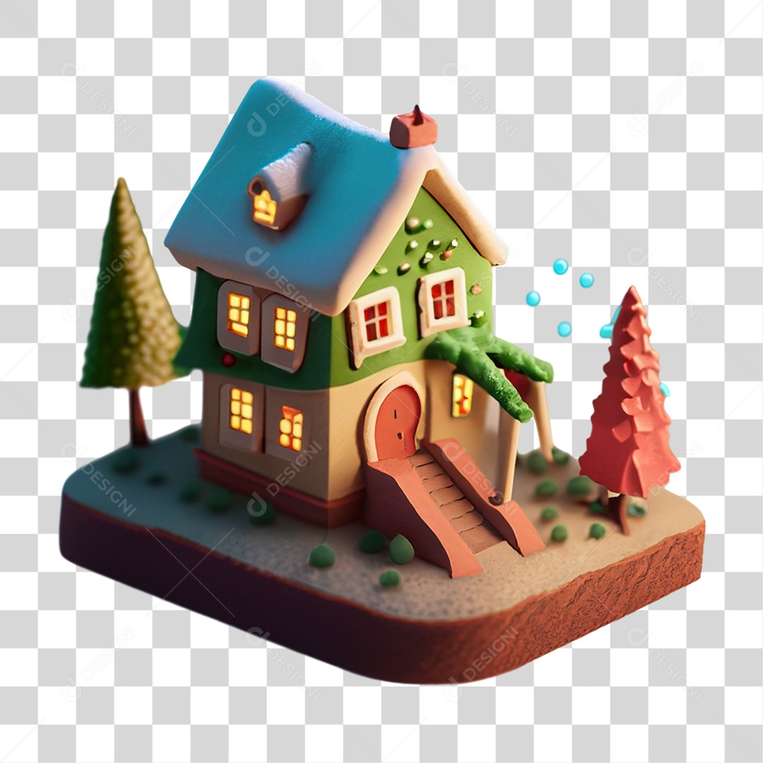 Casa com Enfeites PNG Transparente