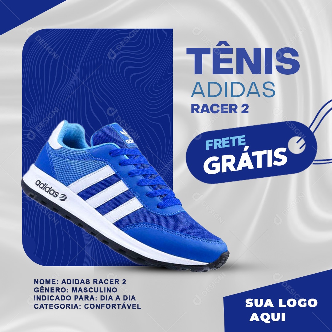 Social Media Tênis Adidas Racer 2 PSD Editável
