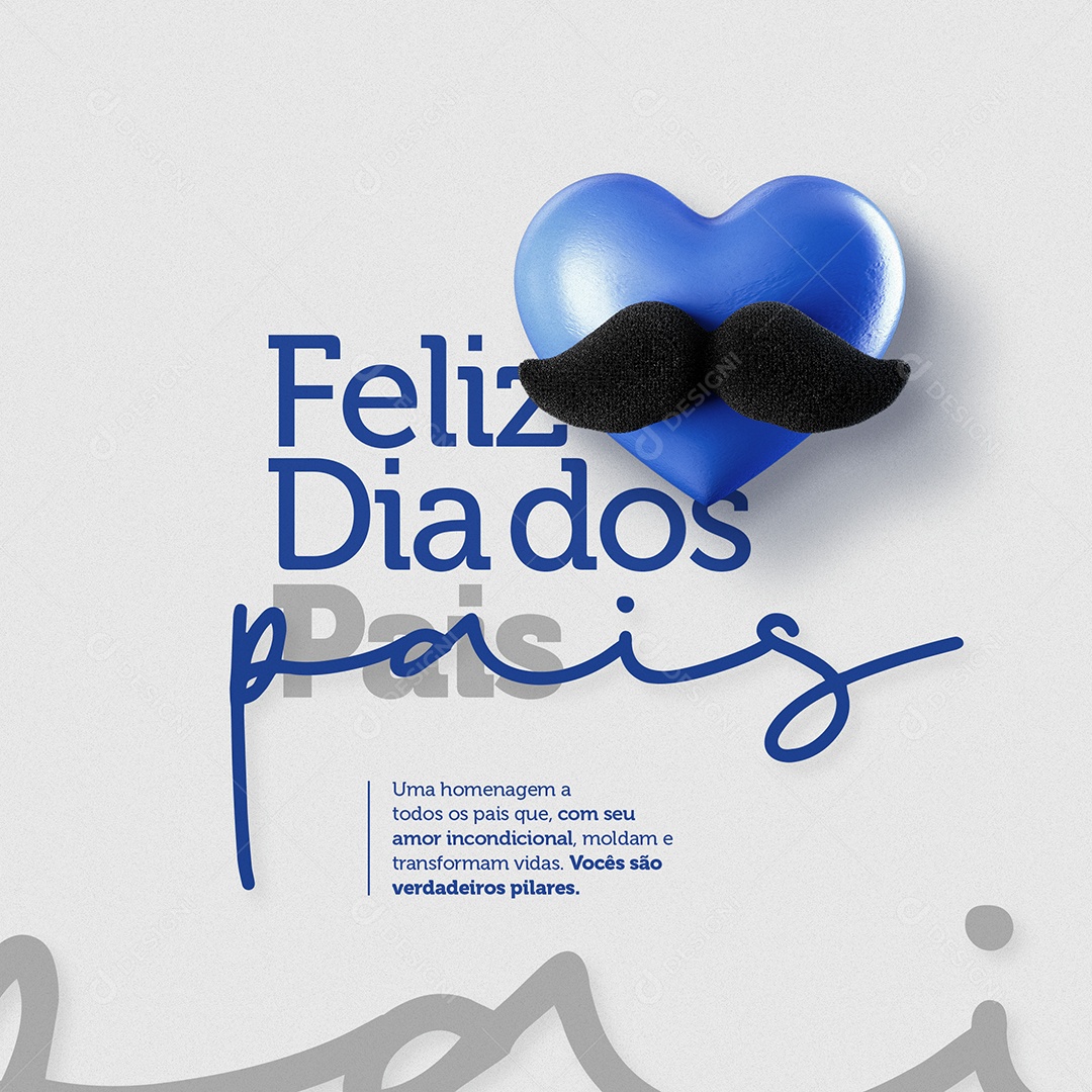 Feliz Dia Dos Pais Vocês São Verdadeiros Pilares Social Media PSD Editável