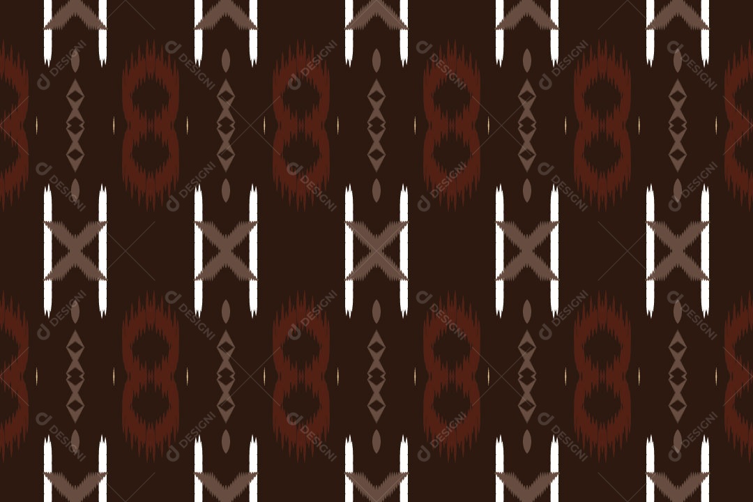 Padrão Tribal Tradicional Marrom Vetor EPS