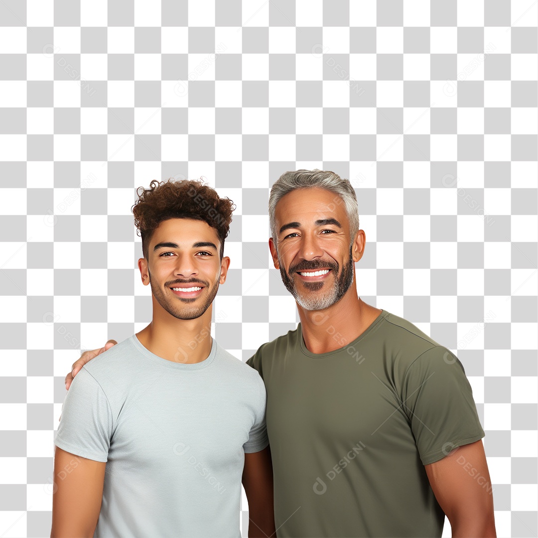 Pai e Filho Sorrindo Fundo PNG Transparente