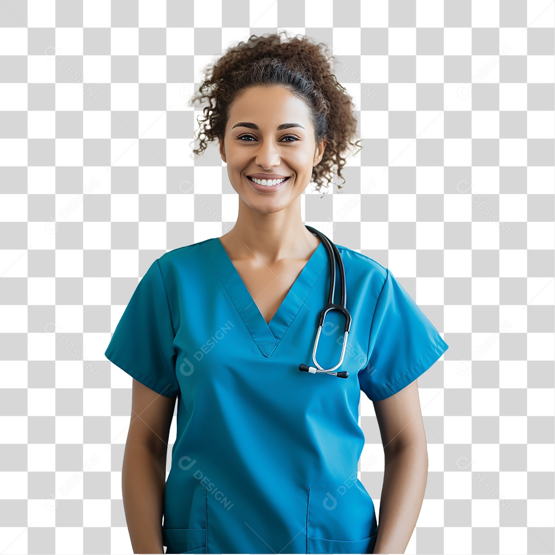 Mulher Enfermeira Padrão Sorrindo Fundo PNG Transparente