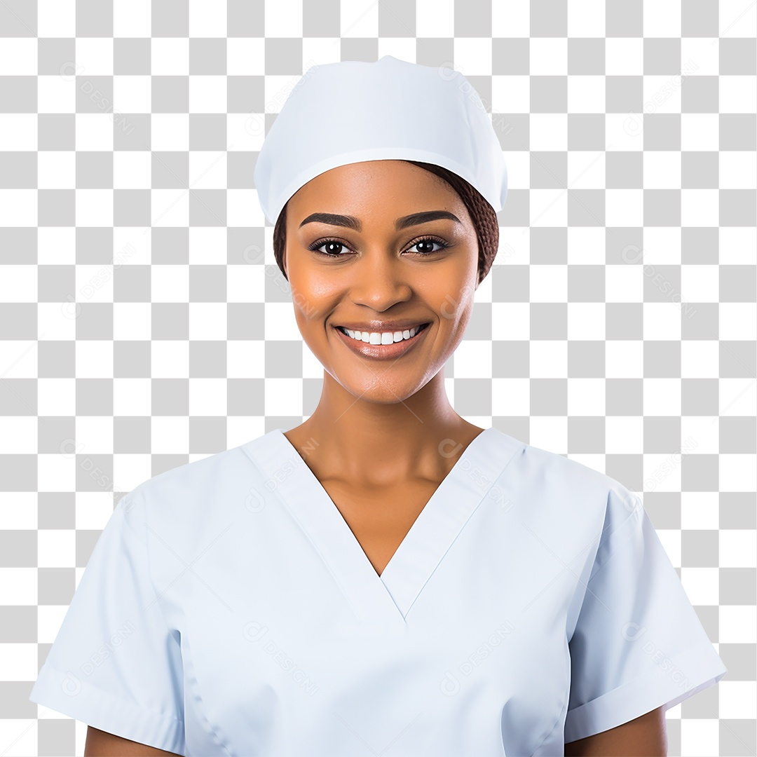 Mulher Enfermeira Sorrindo Fundo PNG Transparente