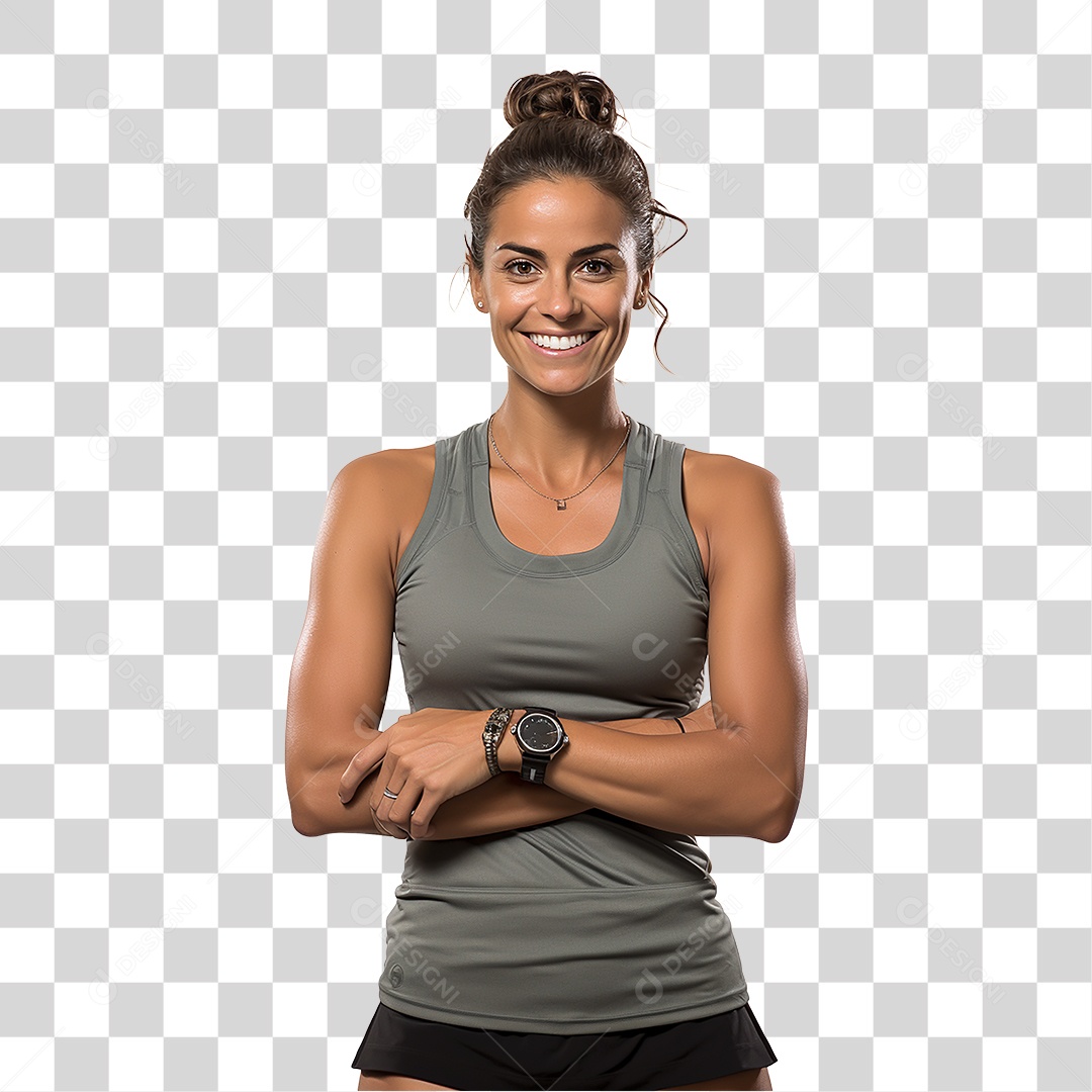 Mulher Personal Trainer Fitness Academia Fundo PNG Transparente