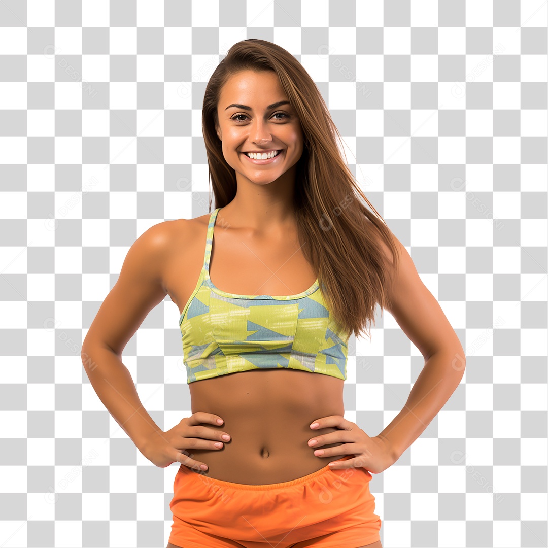 Mulher Personal Trainer Fitness Academia Fundo PNG Transparente