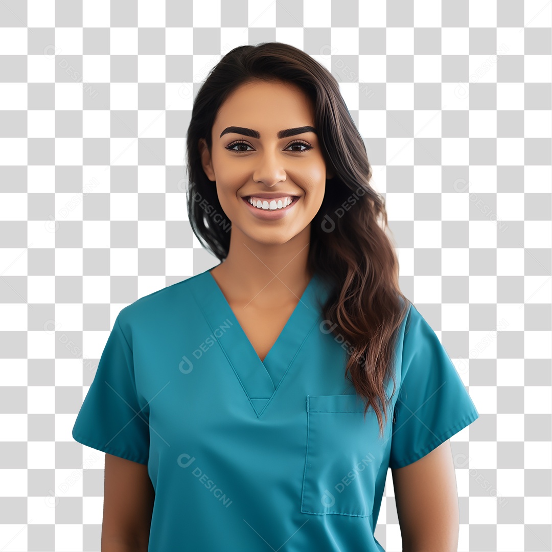 Mulher Enfermeira Padrão Sorrindo Fundo PNG Transparente