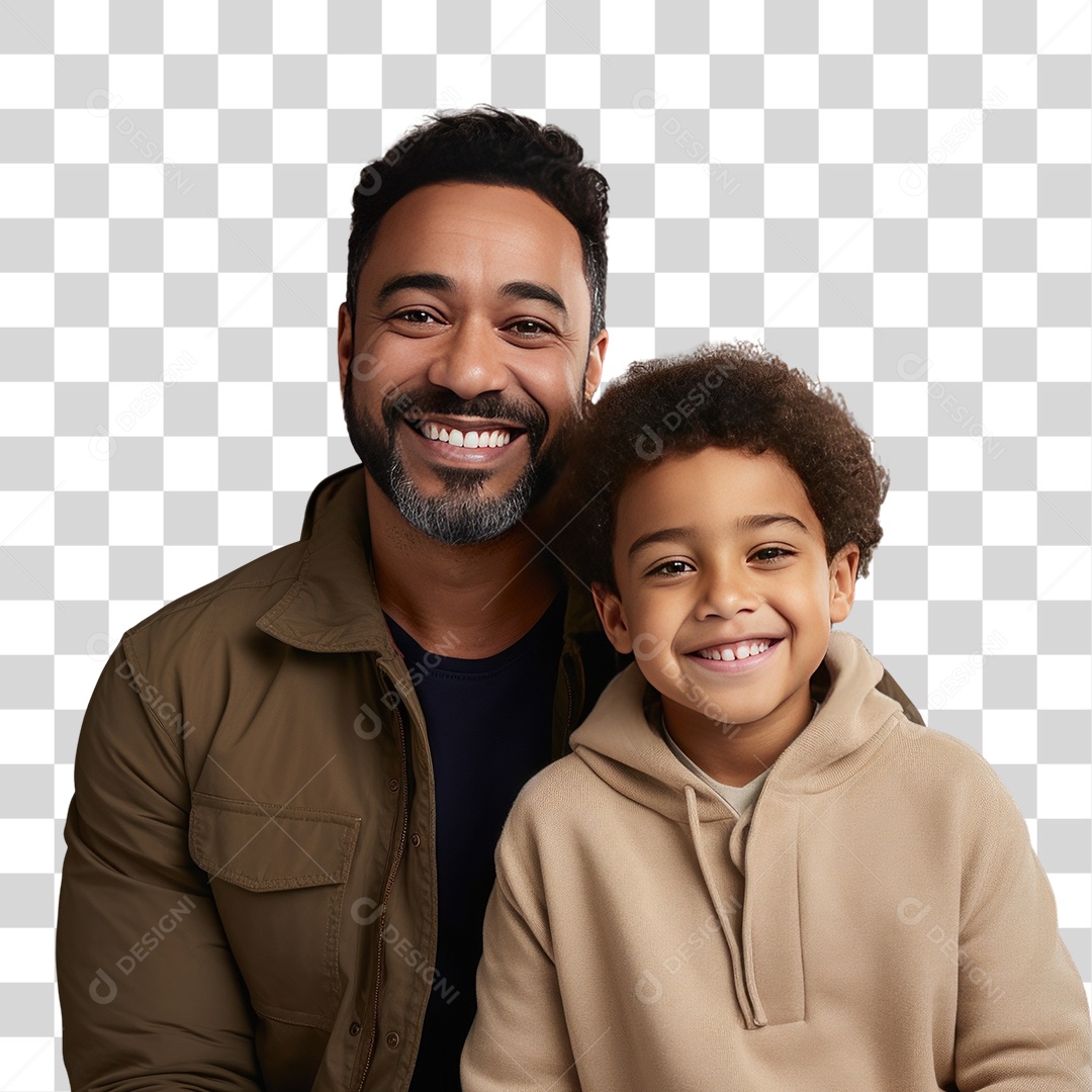 Pai e Filho De Sorrindo Olhando para Câmera Fundo PNG Transparente