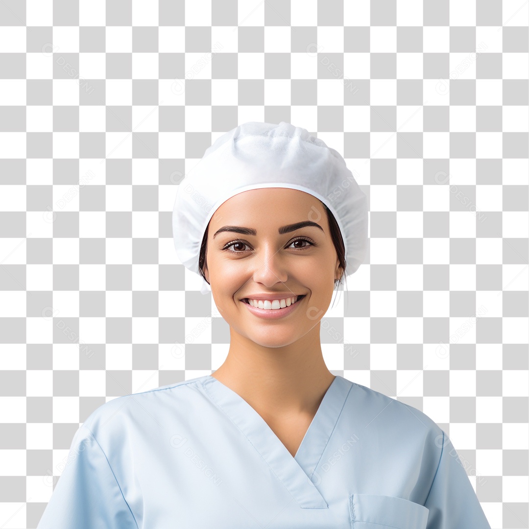 Mulher Enfermeira Sorrindo Fundo PNG Transparente