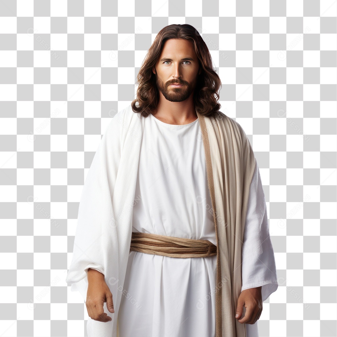 Jesus com Túnica Branca Fundo PNG Transparente
