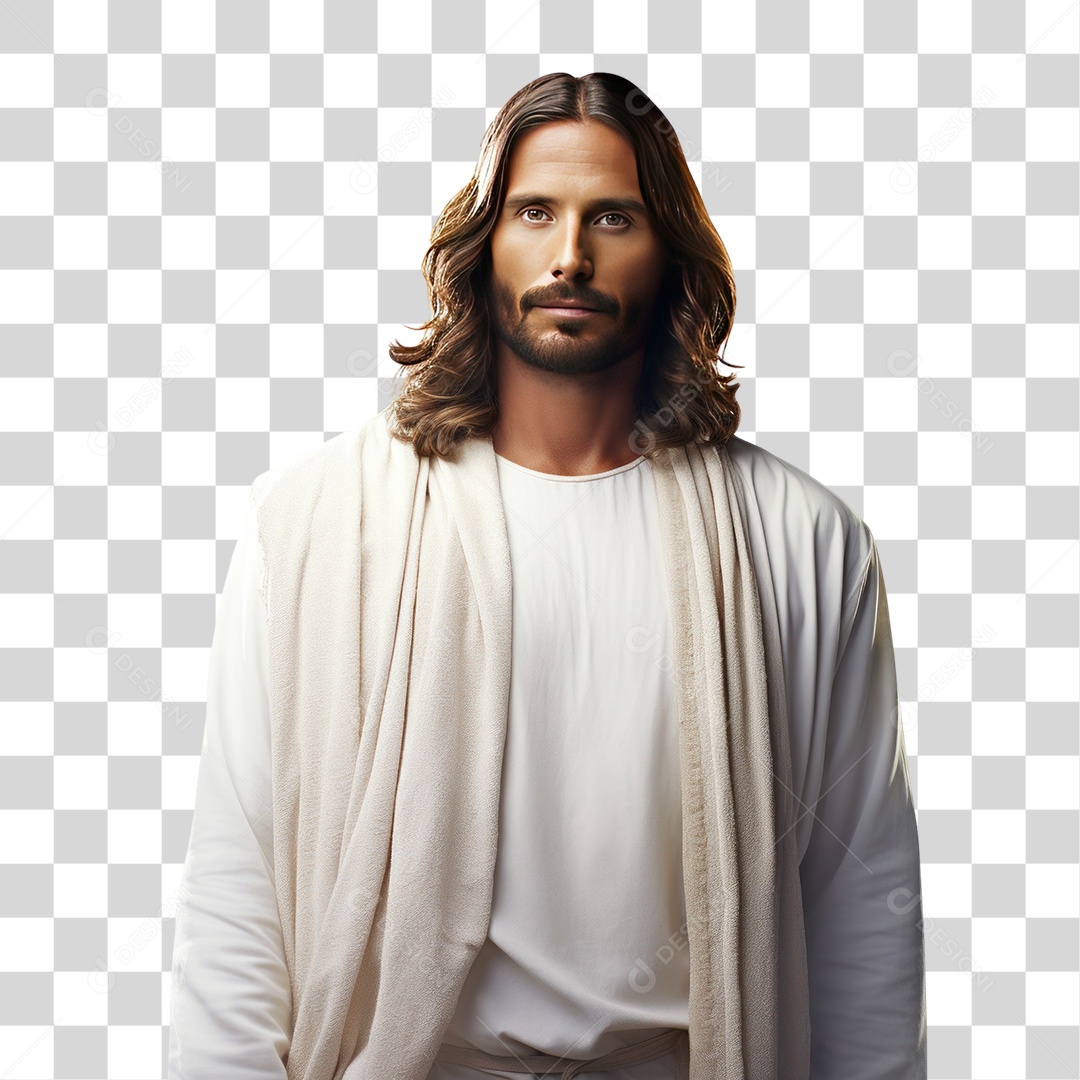 Jesus com Túnica Branca Fundo PNG Transparente