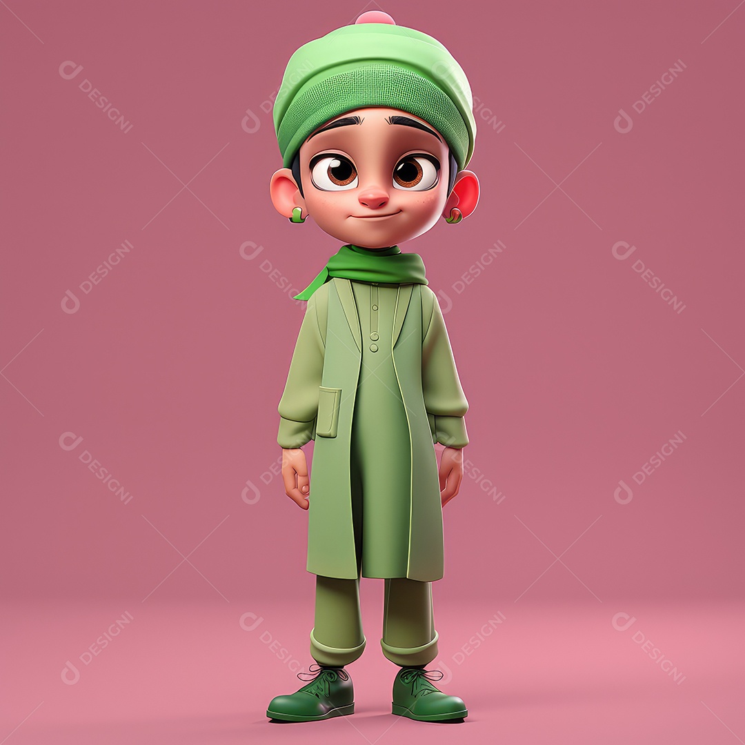 Expressão sorridente do personagem 3D, você é um 3d fofo em fundo mínimo.