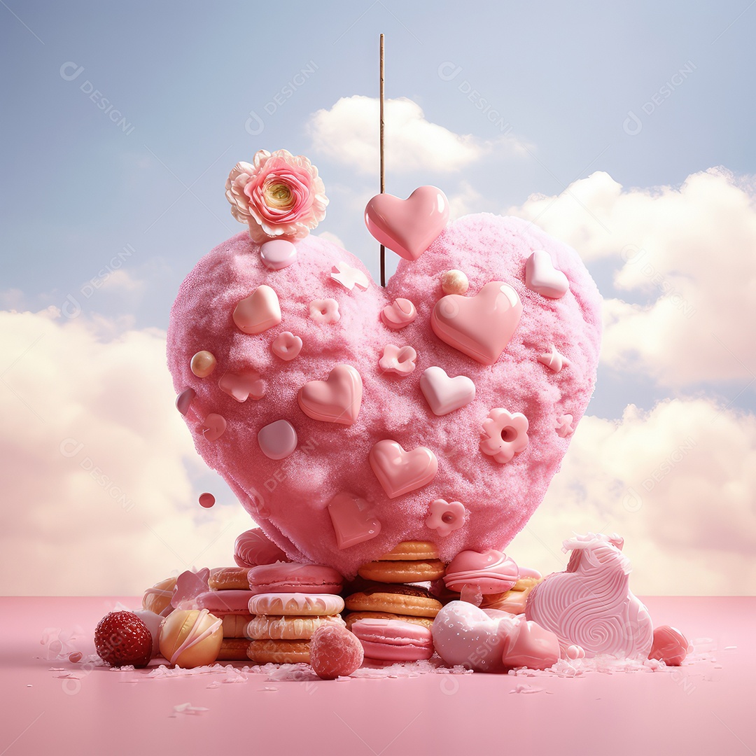 Um conceito doce e centrado no coração que aquece a alma. Fundo do conceito dos namorados.