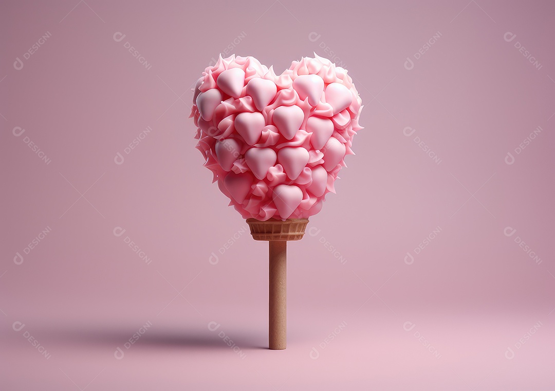Casquinha de sorvete com formato de coração