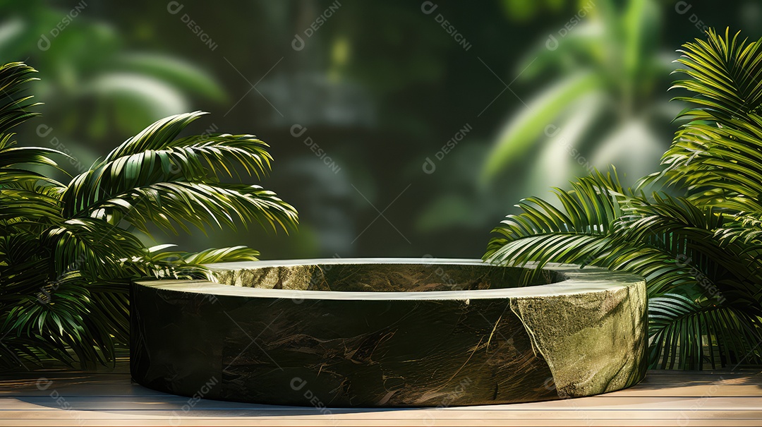 Cenário de pódio para apresentação de produto