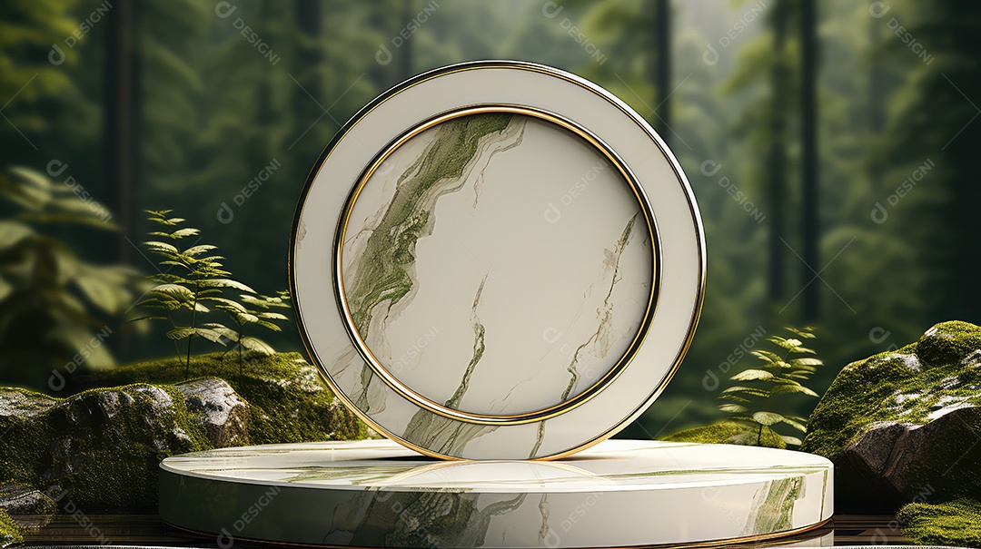 Cenário de pódio para apresentação de produto