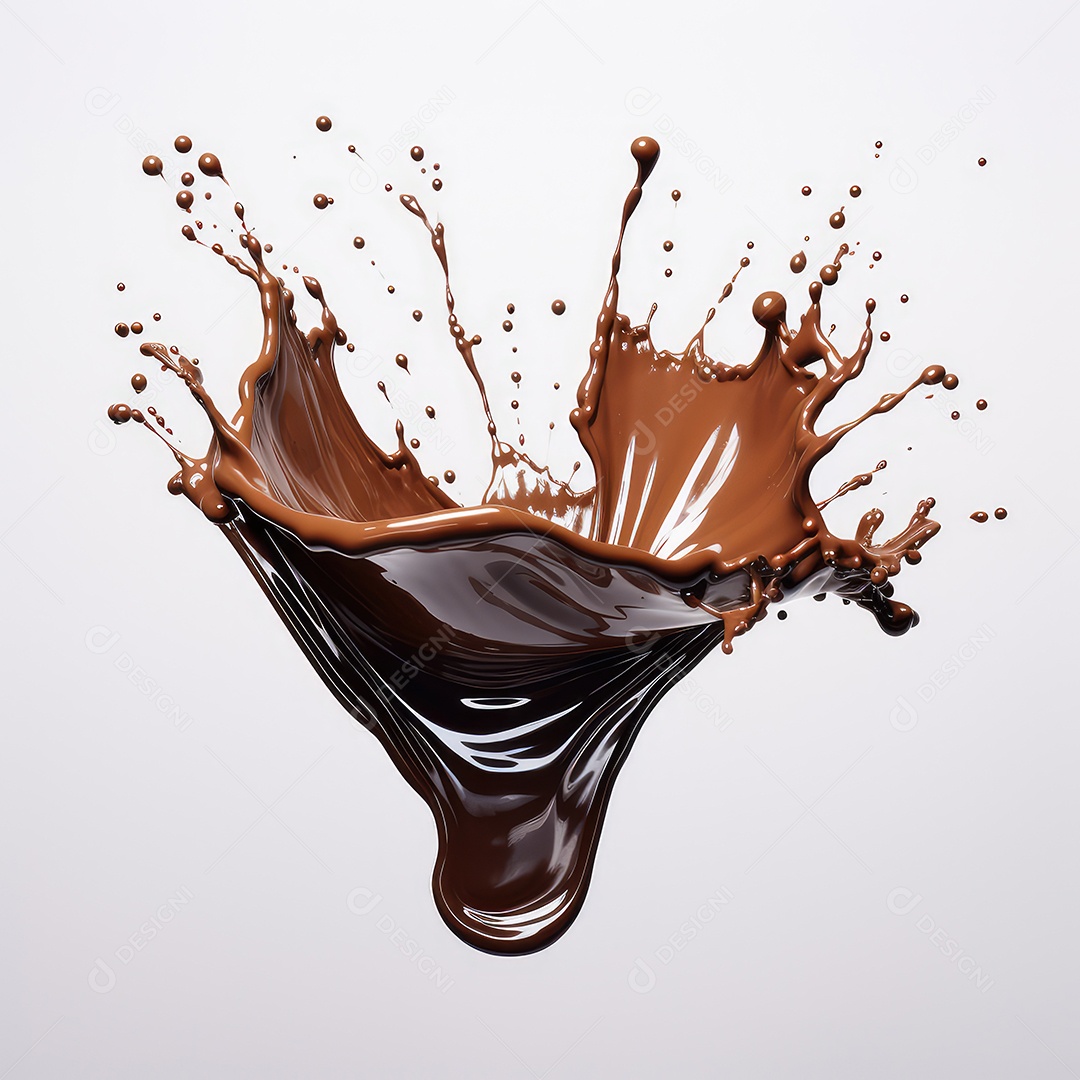 Chocolate líquido respingo isolado no branco