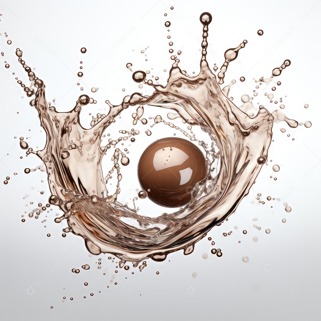 Chocolate líquido respingo isolado no branco