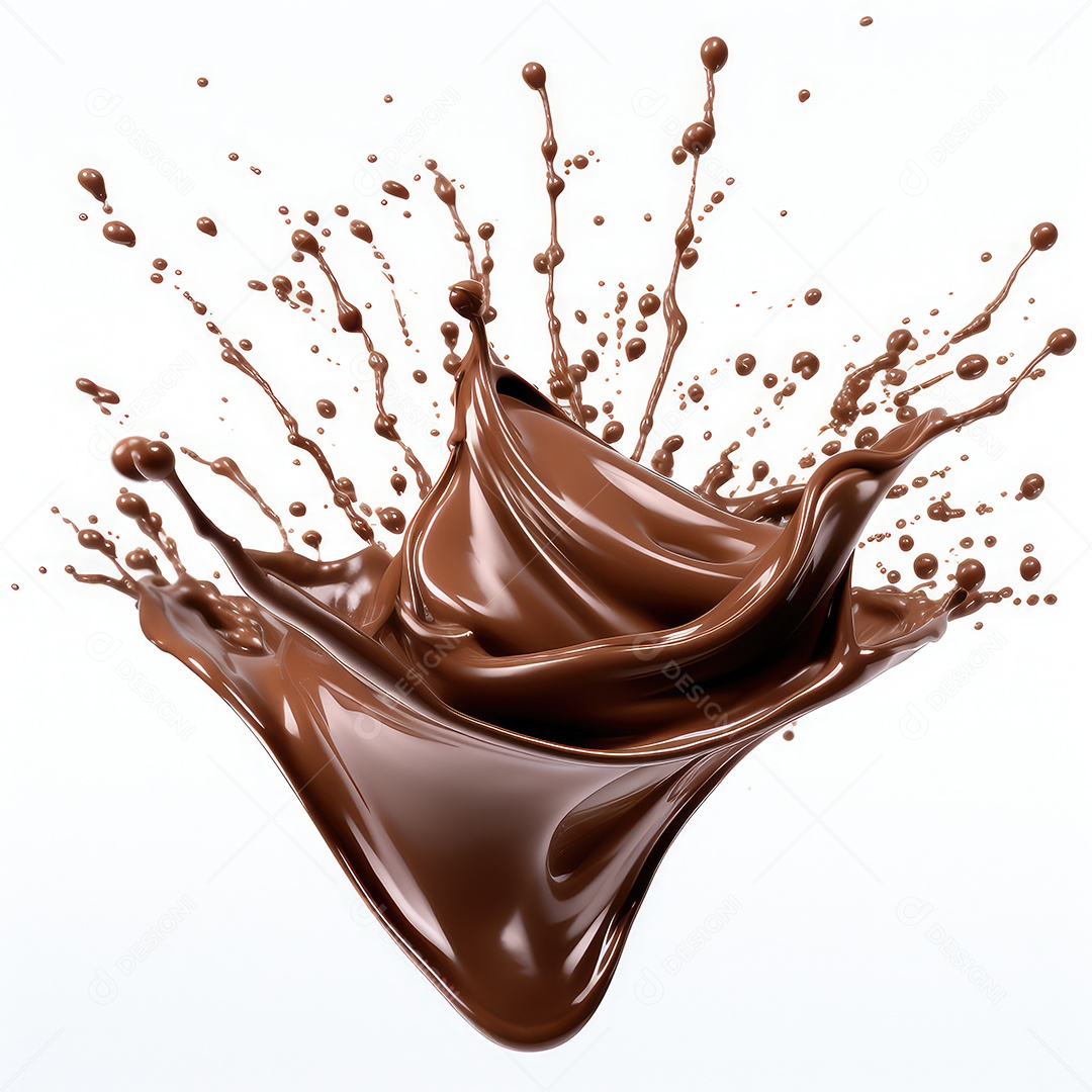 Chocolate líquido respingo isolado no branco