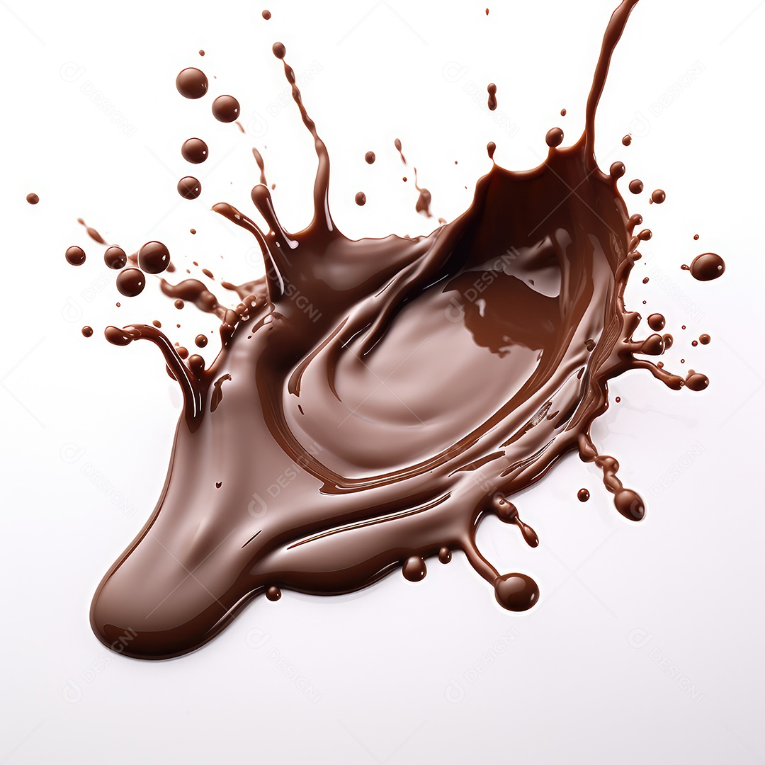 Chocolate líquido respingo isolado no branco