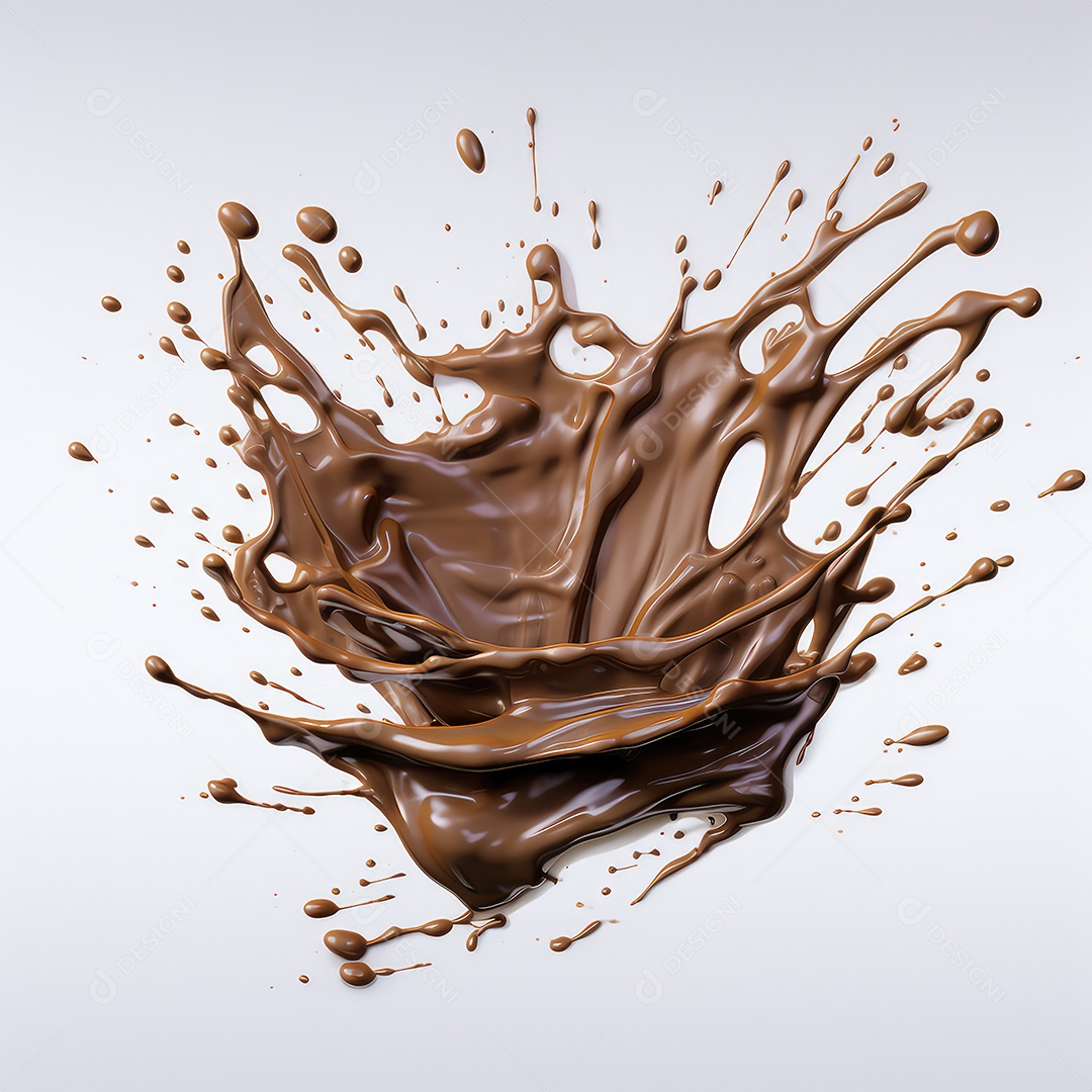 Chocolate líquido respingo isolado no branco