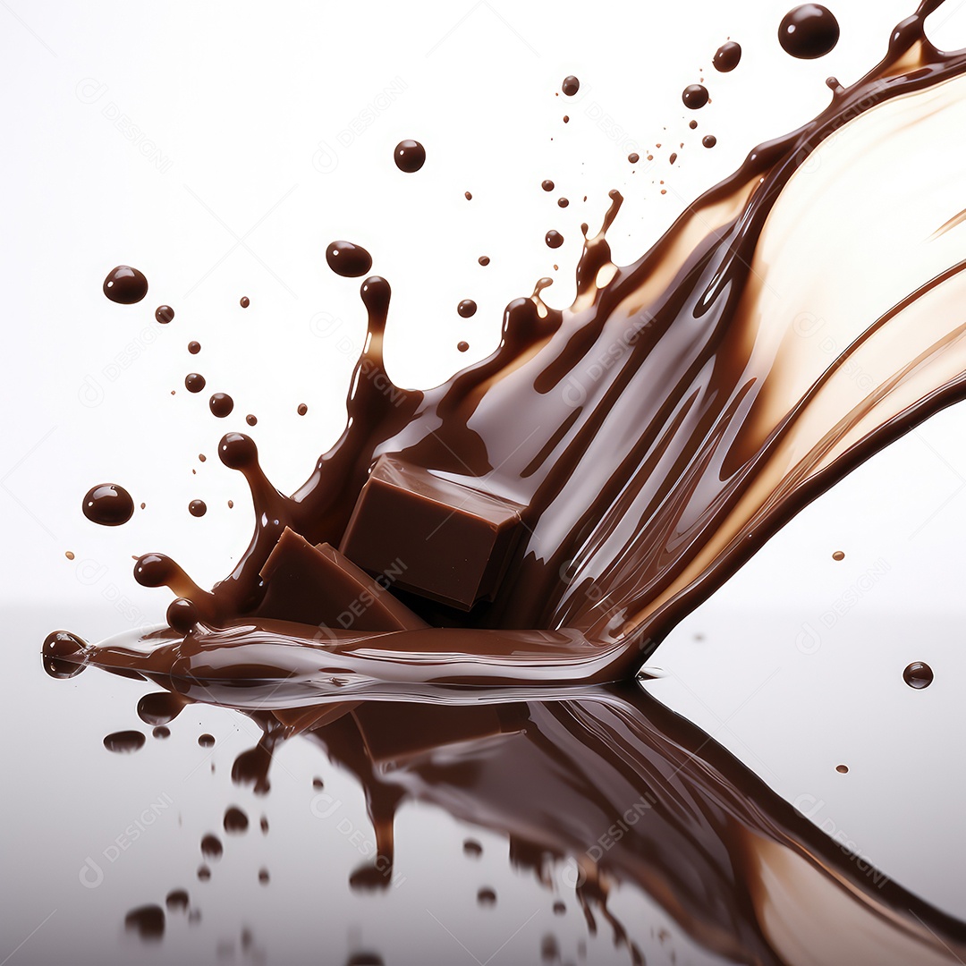 Chocolate líquido respingo isolado no branco