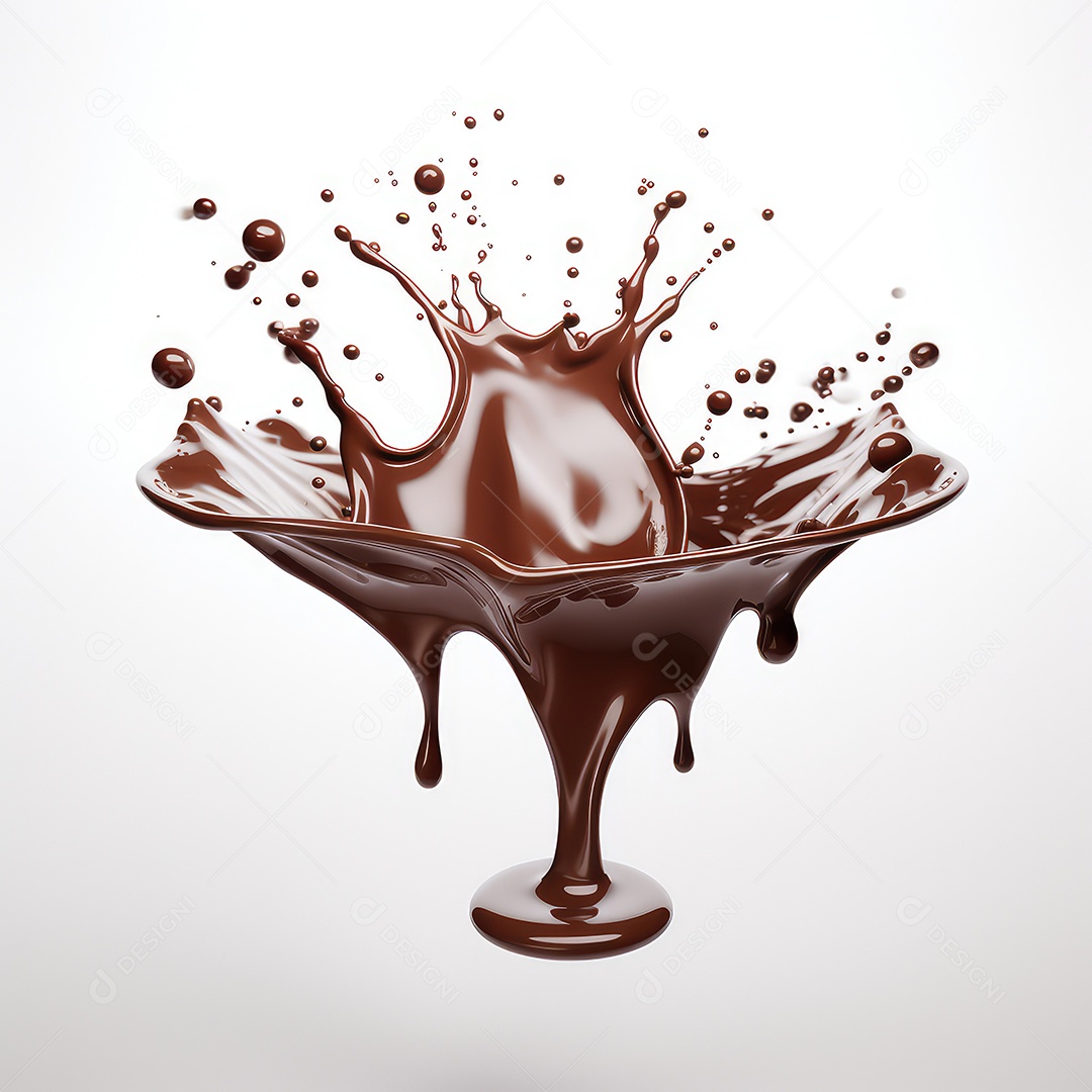 Chocolate líquido respingo isolado no branco