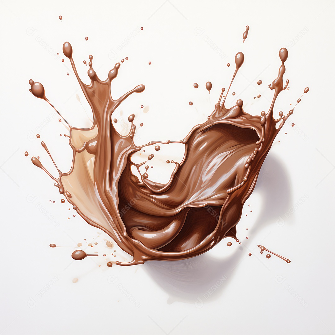 Chocolate líquido respingo isolado no branco
