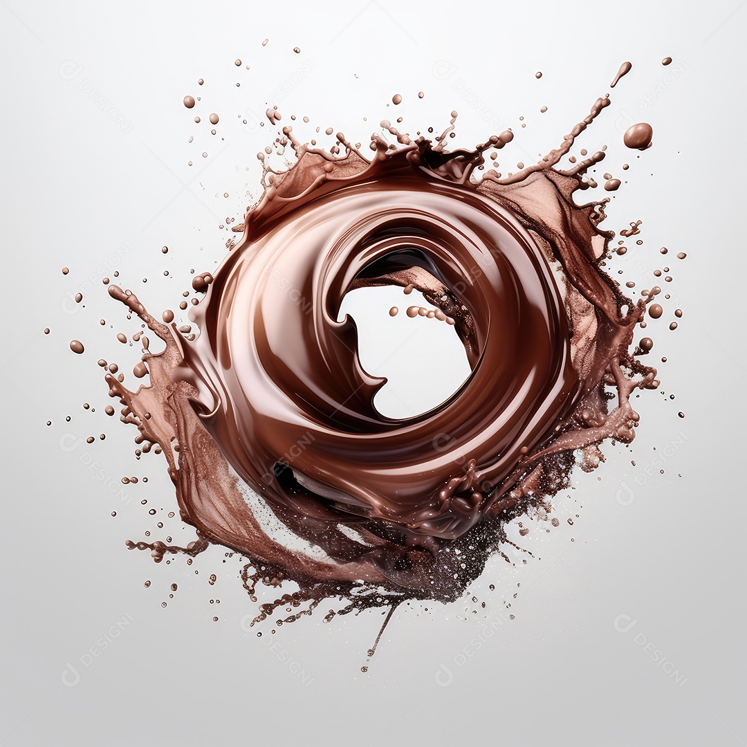 Chocolate líquido respingo isolado no branco