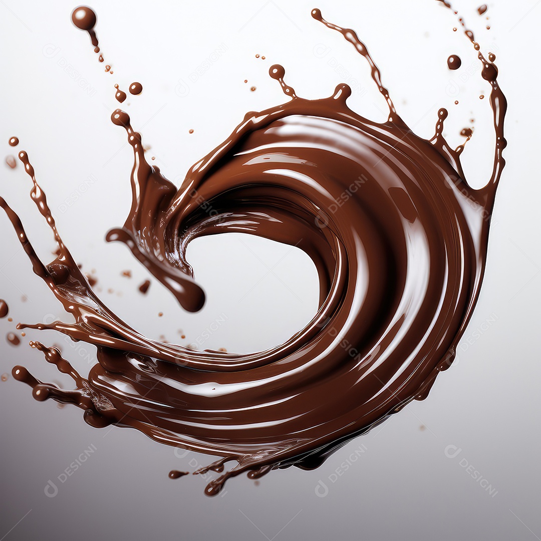 Chocolate líquido respingo isolado no branco