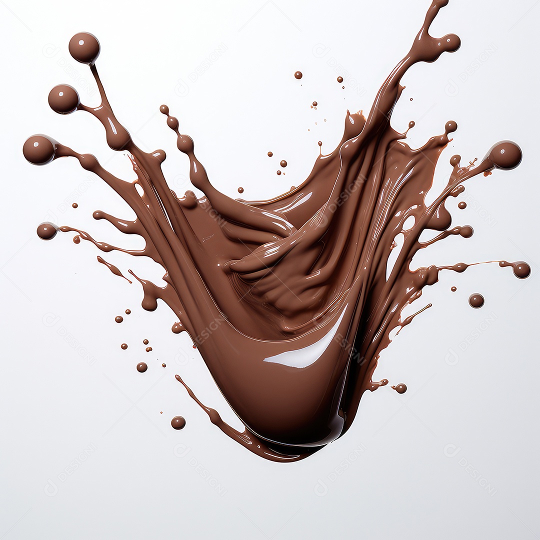 Chocolate líquido respingo isolado no branco