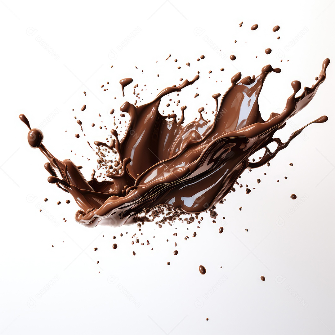 Chocolate líquido respingo isolado no branco