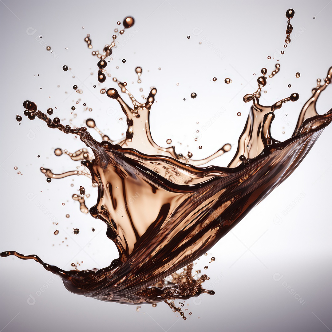 Chocolate líquido respingo isolado no branco