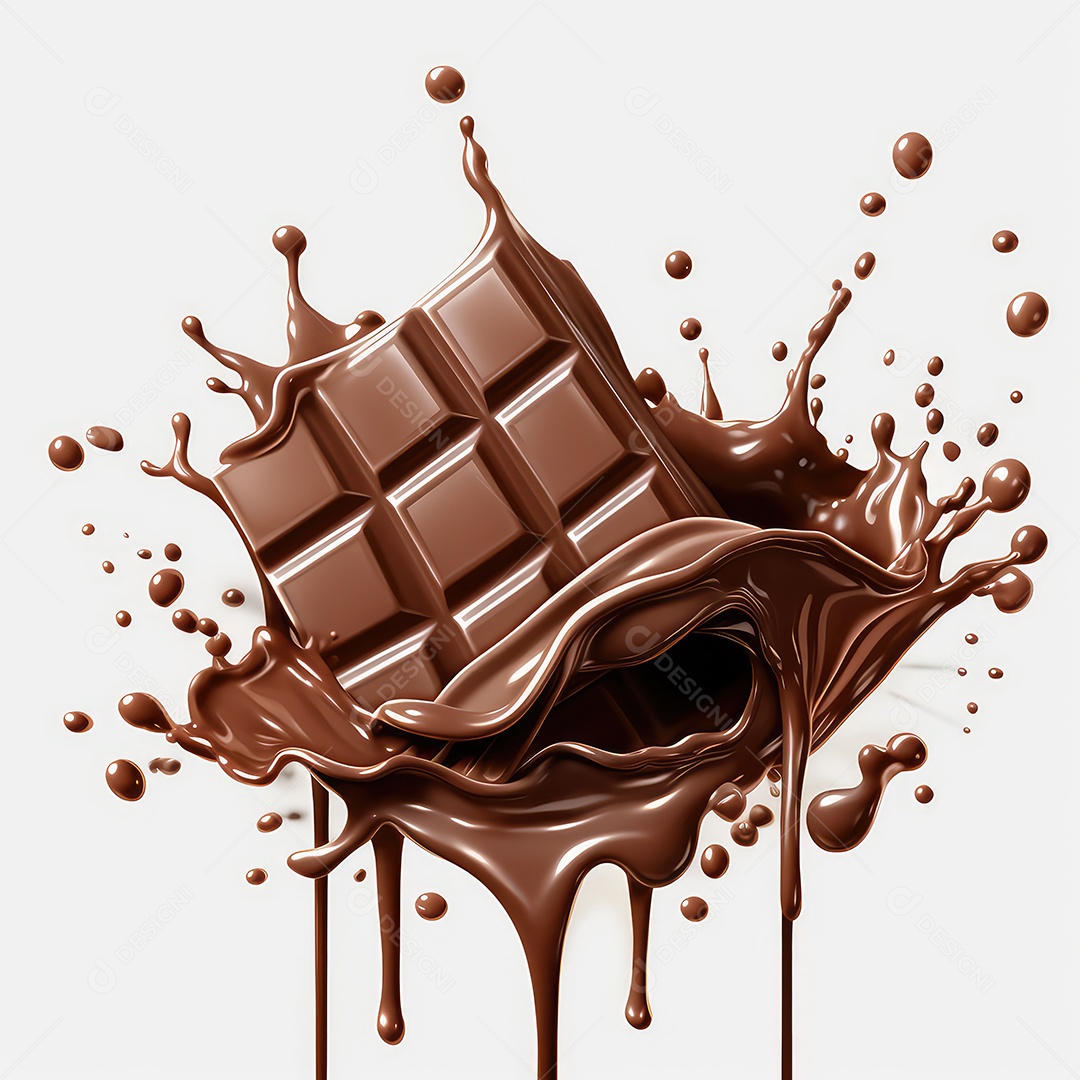 Chocolate líquido respingo isolado no branco