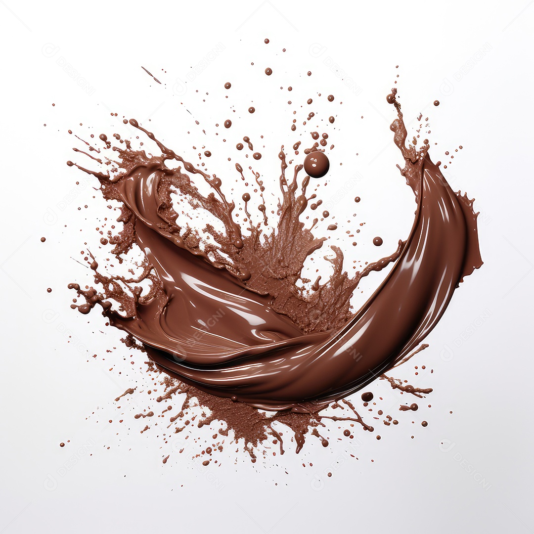 Chocolate líquido respingo isolado no branco