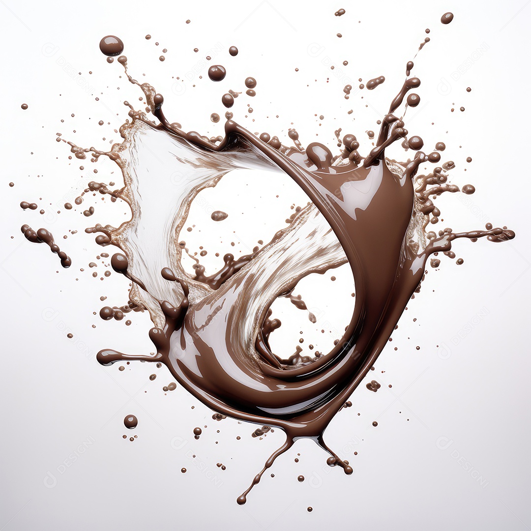 Chocolate líquido respingo isolado no branco