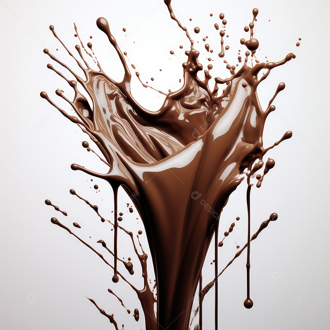 Chocolate líquido respingo isolado no branco