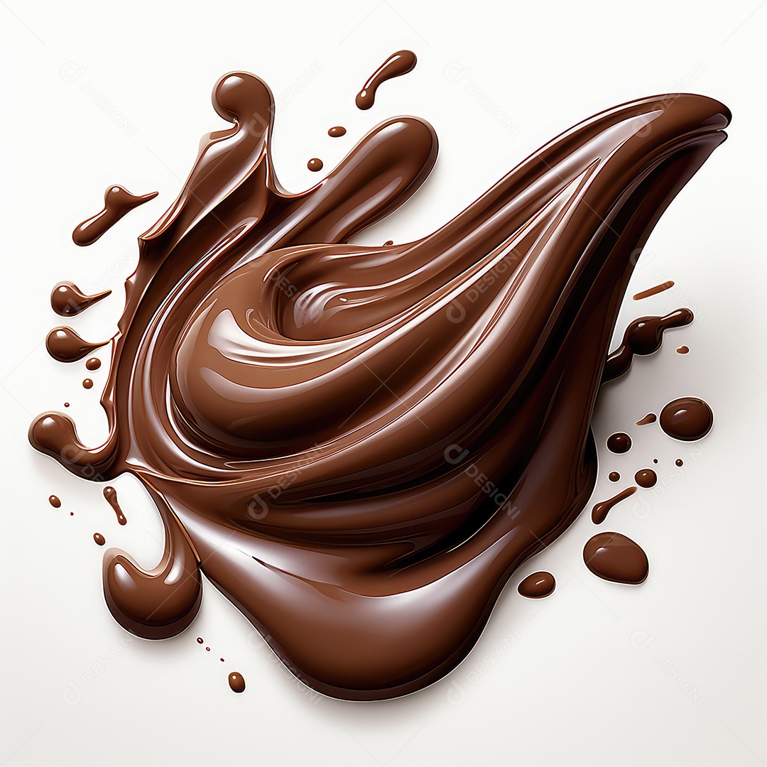 Chocolate líquido respingo isolado no branco
