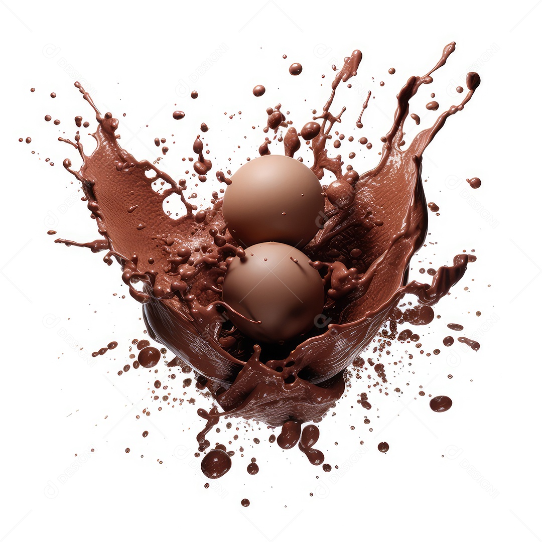 Chocolate líquido respingo isolado no branco