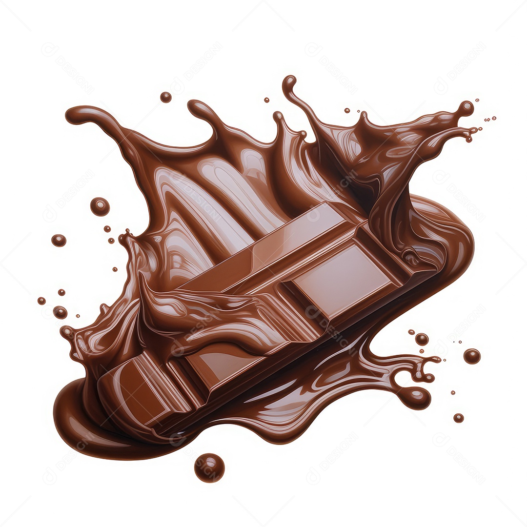 Chocolate líquido respingo isolado no branco