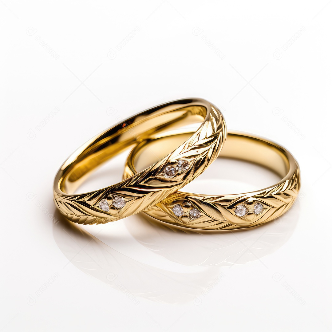 Belo design de anel. anéis de noivado de casamento com diamantes em fundo branco isolado.