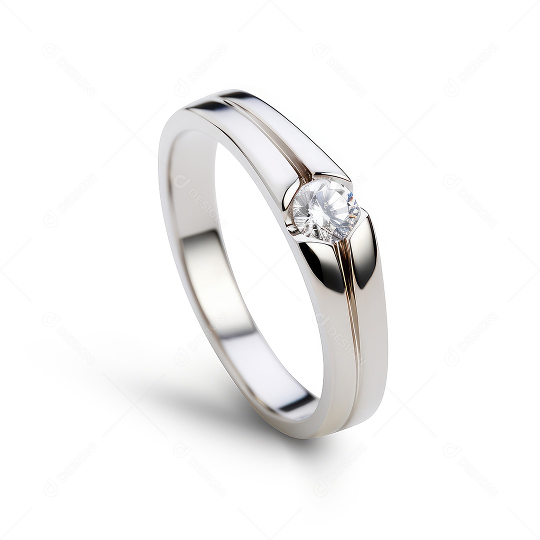 Belo design de anel. anéis de noivado de casamento com diamantes em fundo branco isolado.