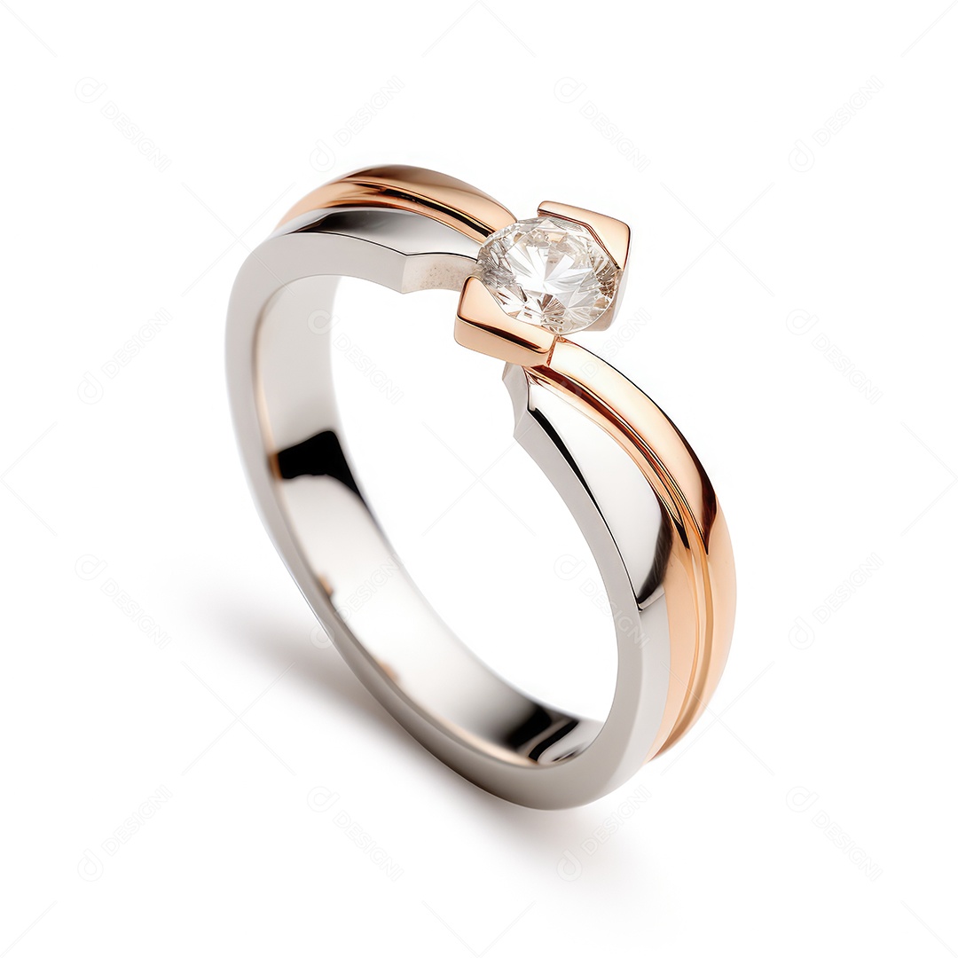 Belo design de anel. anéis de noivado de casamento com diamantes em fundo branco isolado.