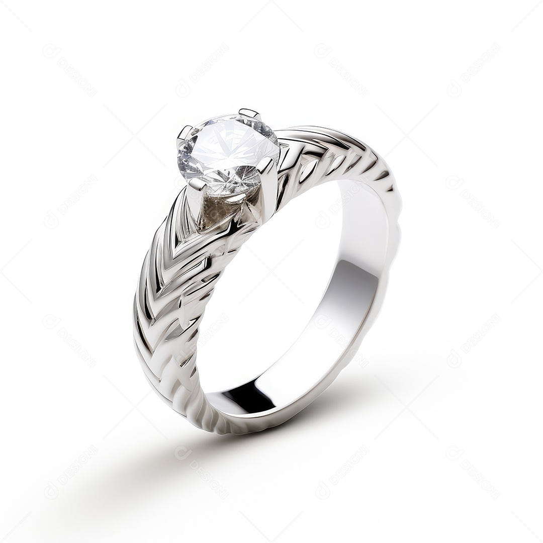 Belo design de anel. anéis de noivado de casamento com diamantes em fundo branco isolado.