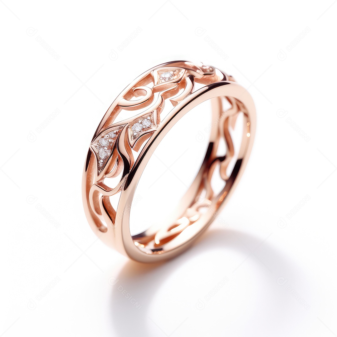 Belo design de anel. anéis de noivado de casamento com diamantes em fundo branco isolado.