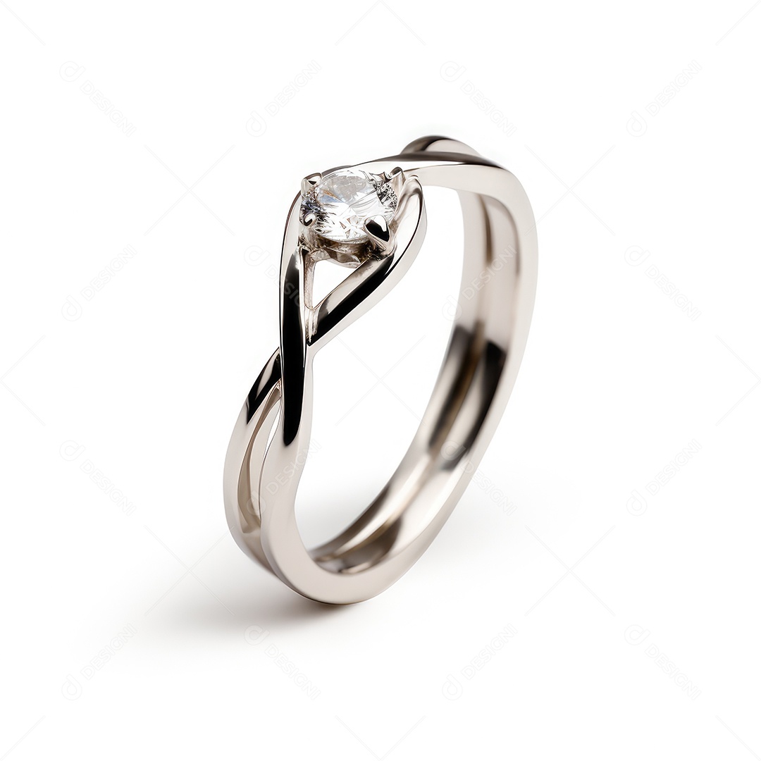 Belo design de anel. anéis de noivado de casamento com diamantes em fundo branco isolado.