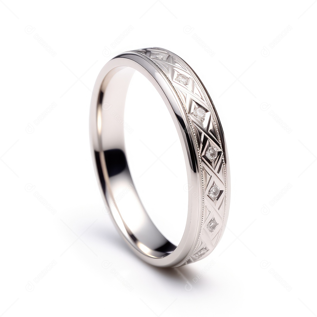 Belo design de anel. anéis de noivado de casamento com diamantes em fundo branco isolado.