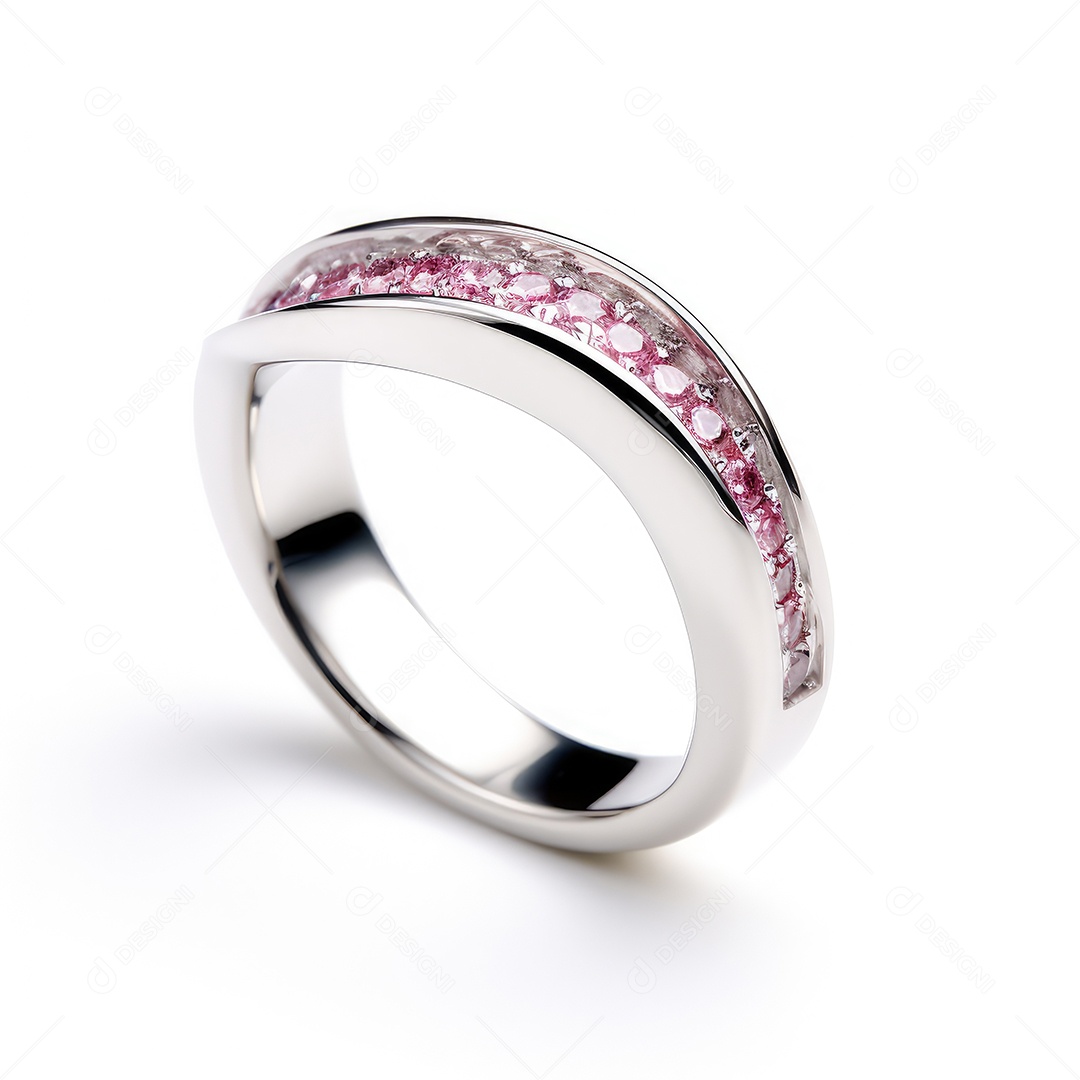 Belo design de anel. anéis de noivado de casamento com diamantes em fundo branco isolado.