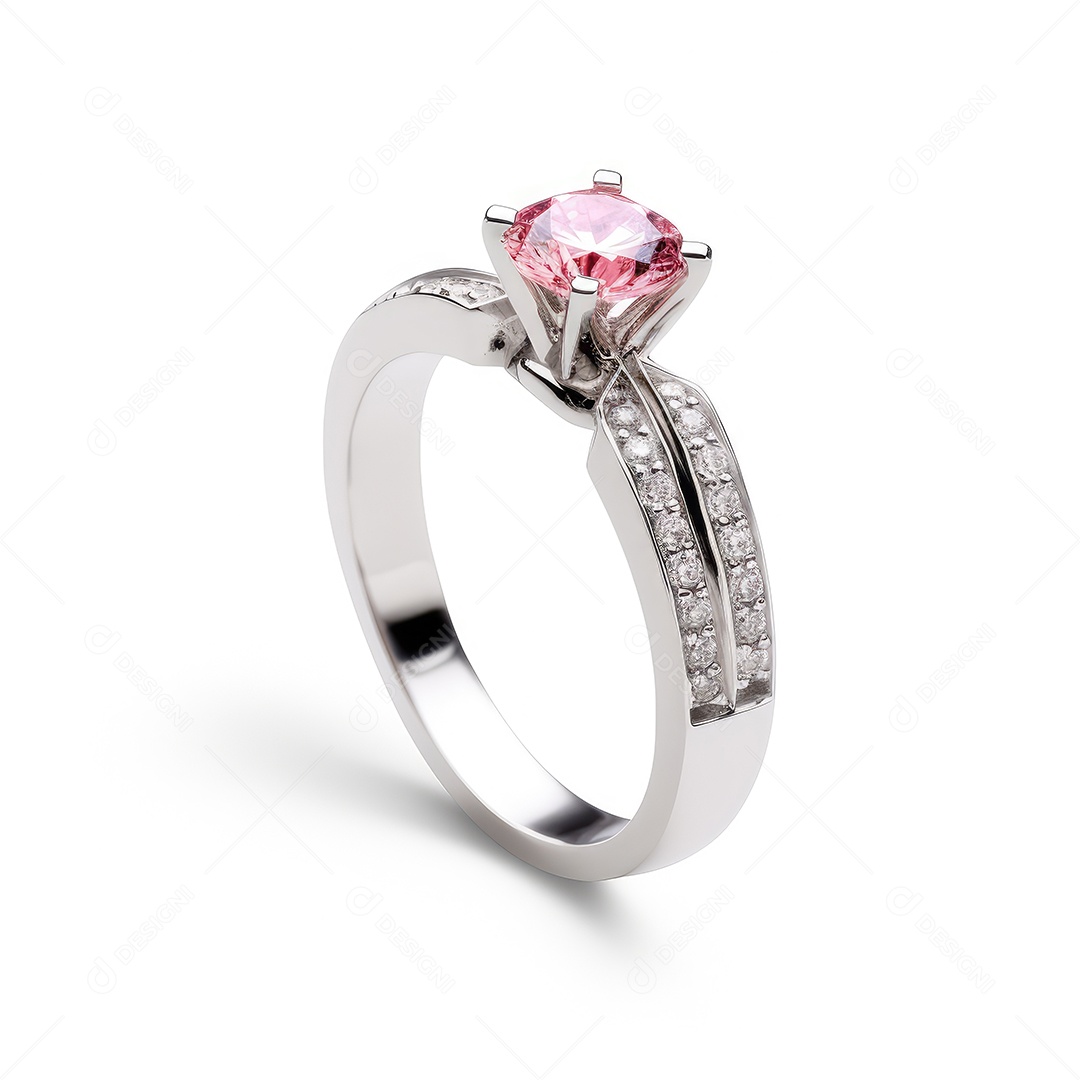 Belo design de anel. anéis de noivado de casamento com diamantes em fundo branco isolado.